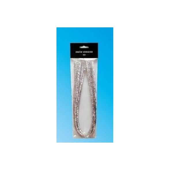 Druty chenille srebrne 9mmx50cm 10szt