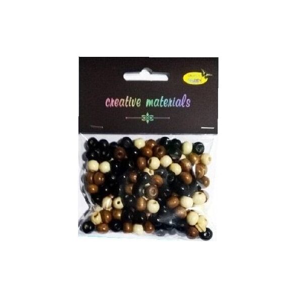 Koraliki drewniane naturalny mix ok 26g ok150szt