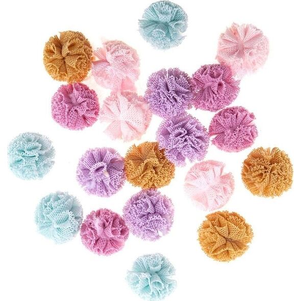 Pompony tiulowe pastelowe 2cm 20szt