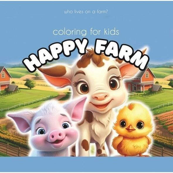 Kolorowanka 140x140 Happy Farm krowa