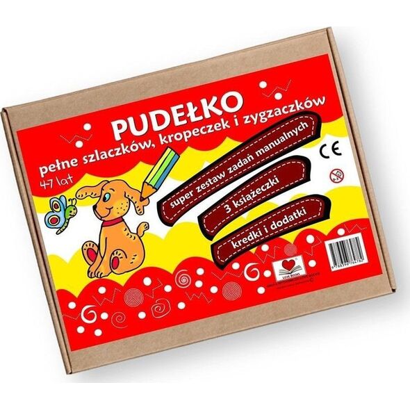 Pudełko pełne szlaczków kropeczek i zygzaczków