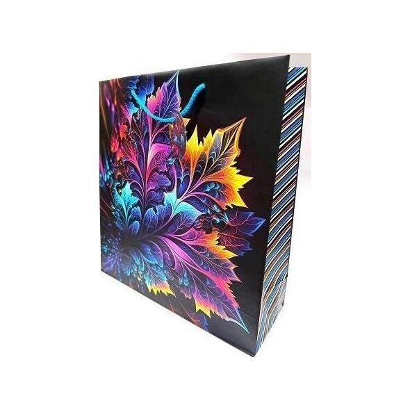 Torebka ozdobna matowa 18x23x10cm liście GB23129