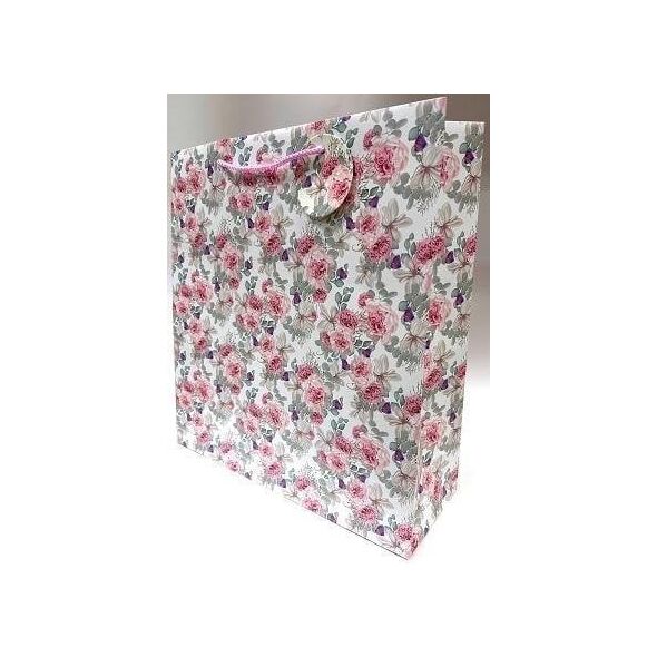Torebka ozdobna matowa 35x37x12cm róże GB23160