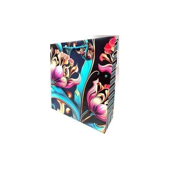 Torebka ozdobna matowa 35x37x12cm tulipany GB23157