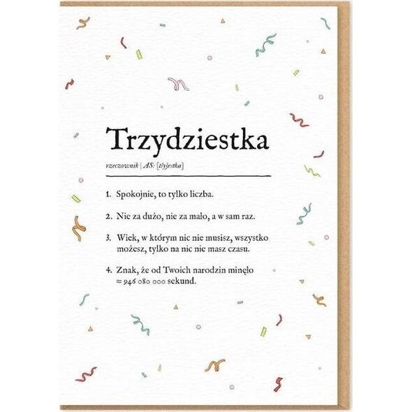 Karnet Urodziny - trzydziestka