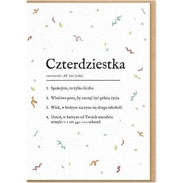 Karnet Urodziny - czterdziestka