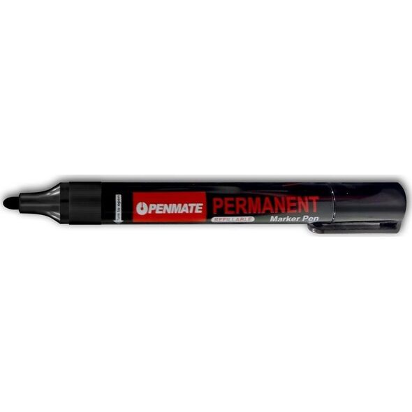 Marker permanenty okrągły czarny (12szt)PENMATE