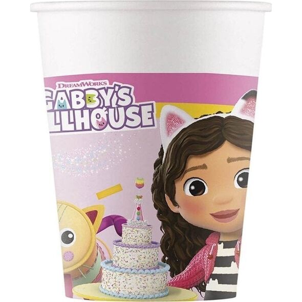 Kubeczki papierowe Gabby's Dollhouse 200ml 8szt