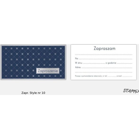 Zaproszenia Style wzór nr 10 (opakowanie 10 szt.)