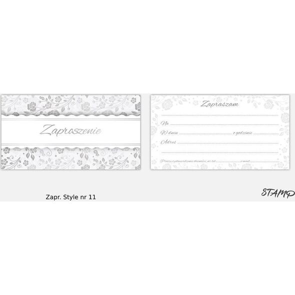 Zaproszenia Style wzór nr 11 10szt