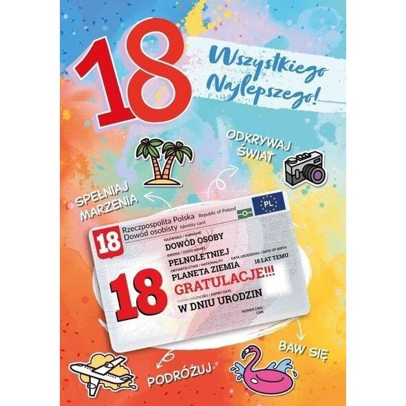 Karnet Urodziny 18