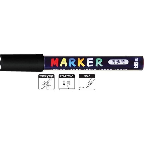 Marker akrylowy 1-2mm czarny (6szt) M&G
