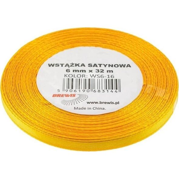 Wstążka satynowa żółta 6mmx32m