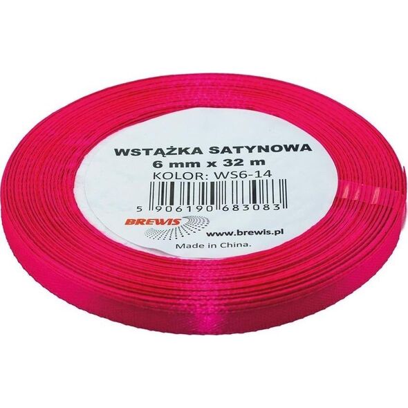 Wstążka satynowa różowa 6mmx32m