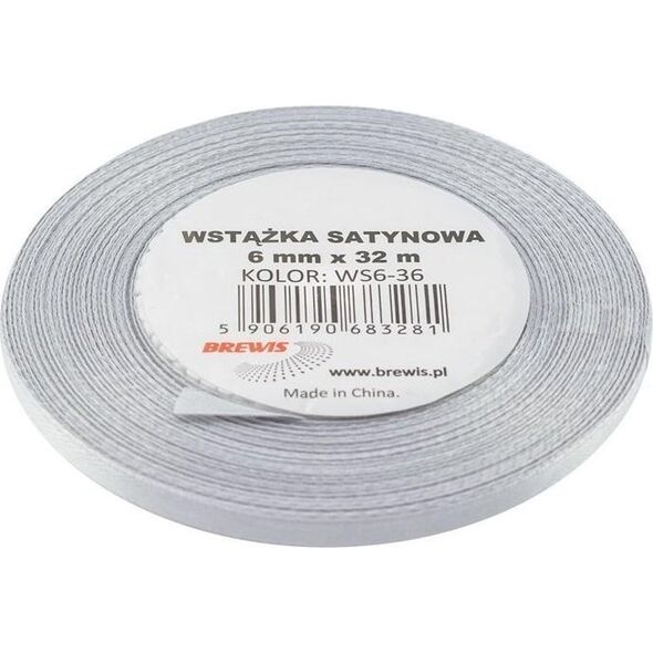 Wstążka satynowa platynowa 6mmx32m