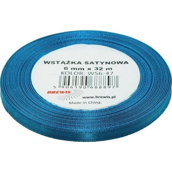 Wstążka satynowa turkusowa 6mmx32m