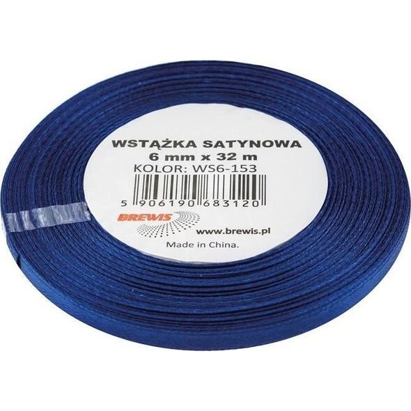 Wstążka satynowa granatowa 6mmx32m
