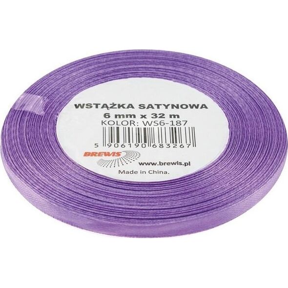 Wstążka satynowa lawendowy 6mmx32m