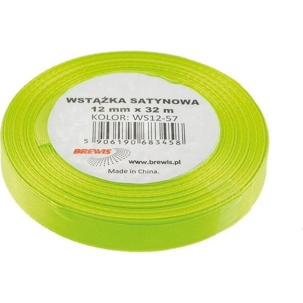 Wstążka satynowa zielona neonowa 12mmx32m