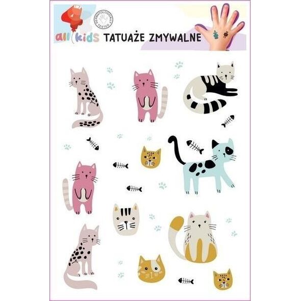 Tatuaże zmywalne dla dzieci Kotki 2