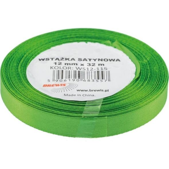 Wstążka satynowa zielona 12mmx32m