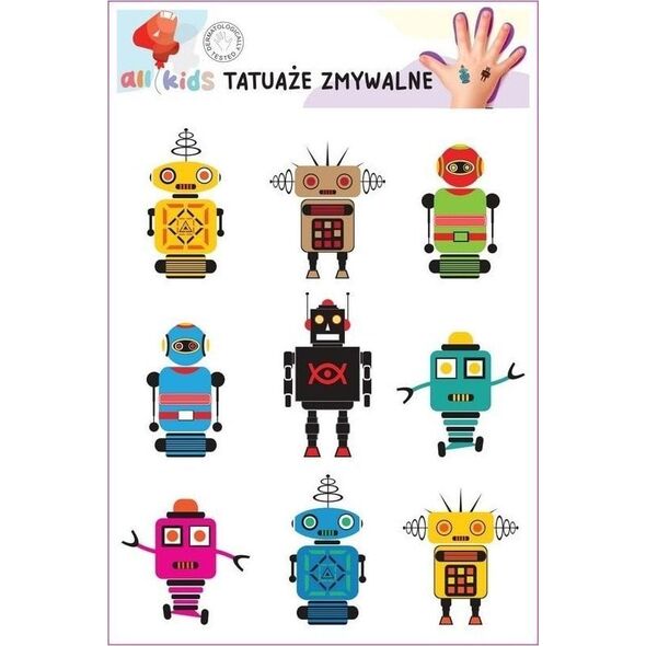 Tatuaże zmywalne dla dzieci Roboty