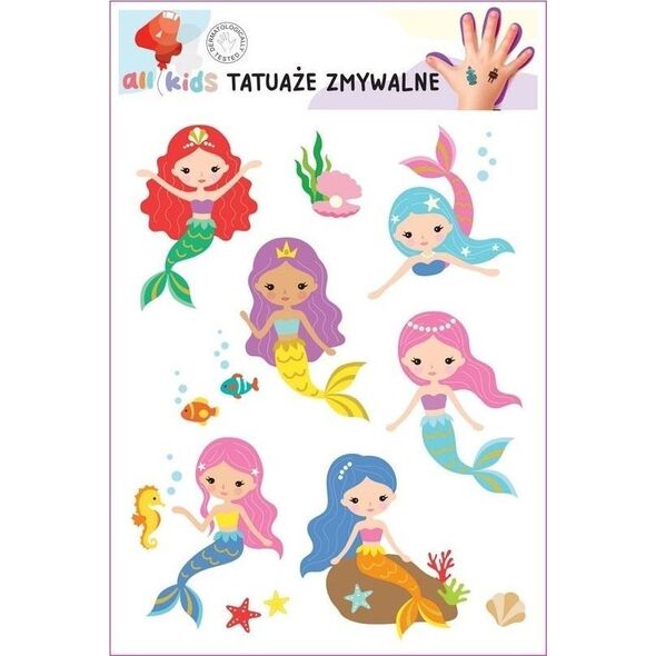 Tatuaże zmywalne dla dzieci Piękne syrenki