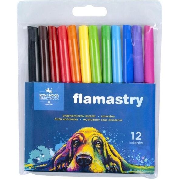 Flamastry 7710/2AB 12 kolorów Pies
