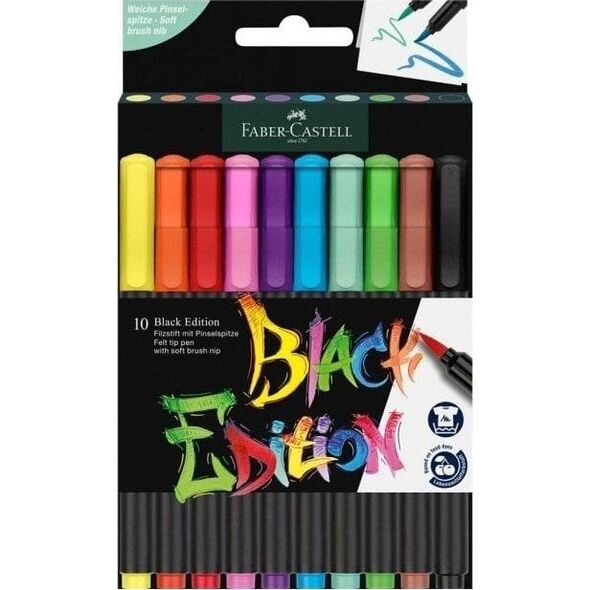 Pisaki pędzelkowe Black Edition 10 kolorów