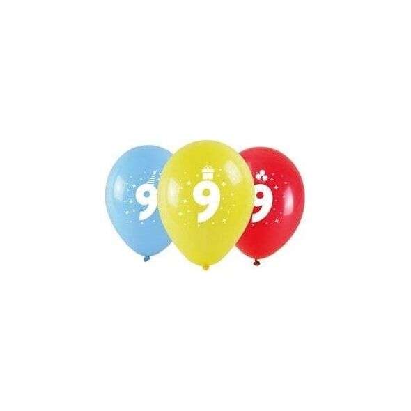 Balony z nadrukiem 9 28cm 3szt