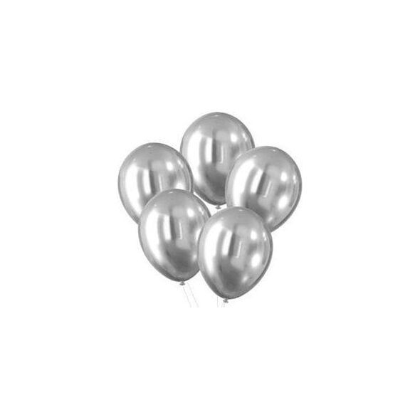 Balony z efektem chromu srebrne 30cm 5szt