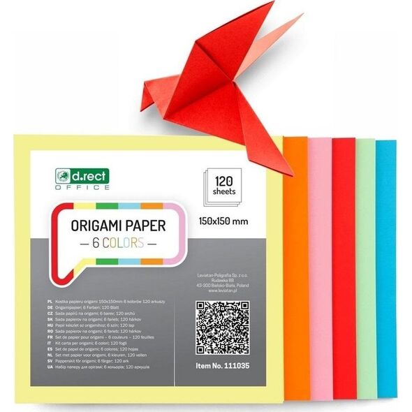 Kostka origami 150x150mm 6 kolorów 120ark
