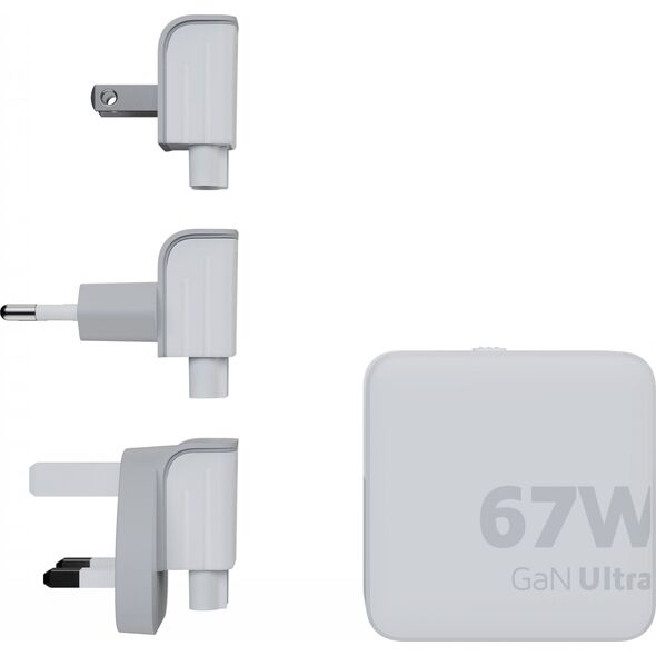 Xtorm Adapter podróżny GaN Ultra 67W wtyczki EU,US,UK + kabel USB-C PD