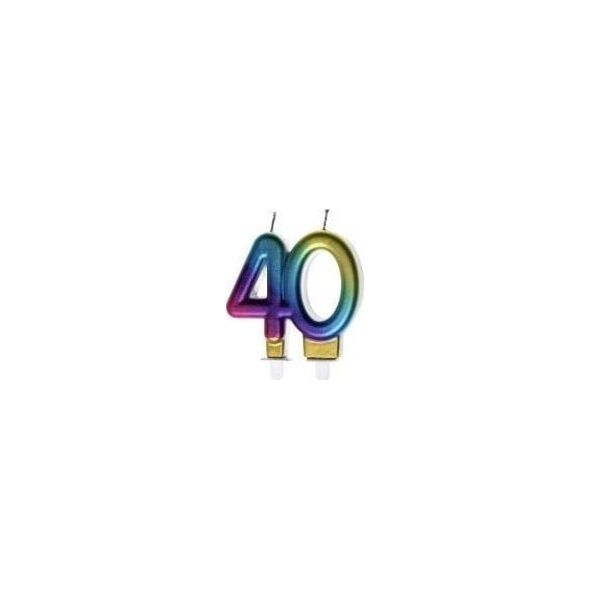 Świeczka urodzinowa 40 kolorowa