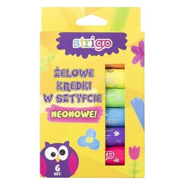 Strigo Kredki świecowe neonowe 6szt STRIGO