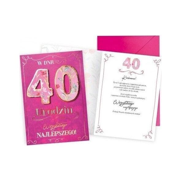 KUKARTKA Karnet Urodziny 40