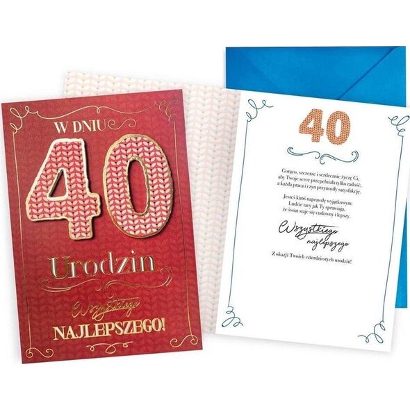 KUKARTKA Karnet Urodziny 40