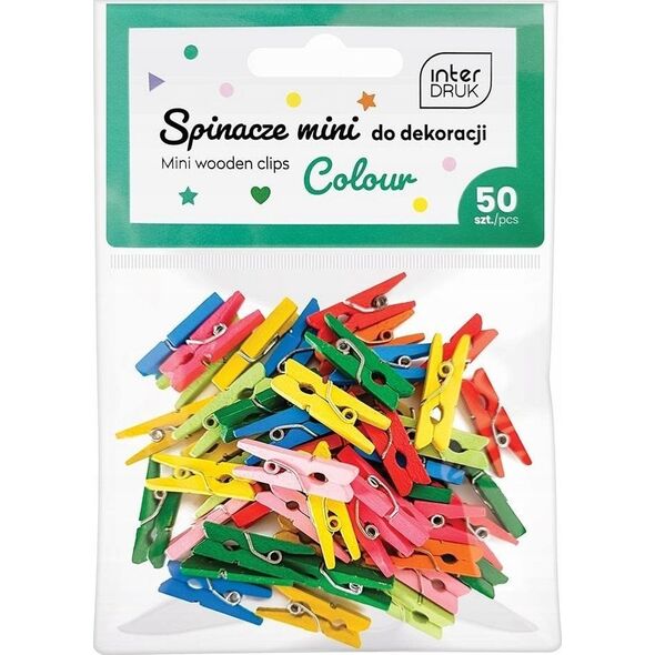 Kolorowe spinacze do dekoracji mini 50szt