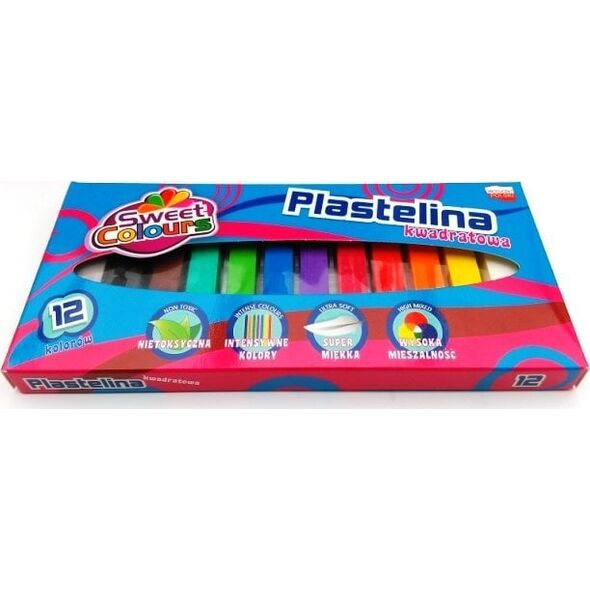 Plastelina kwadratowa 12 kolorów