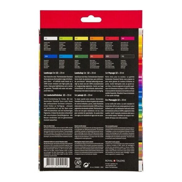 Artequipment TALENS AMSTERDAM ZESTAW 12X20ML LANDSCAPE COLORS uniw