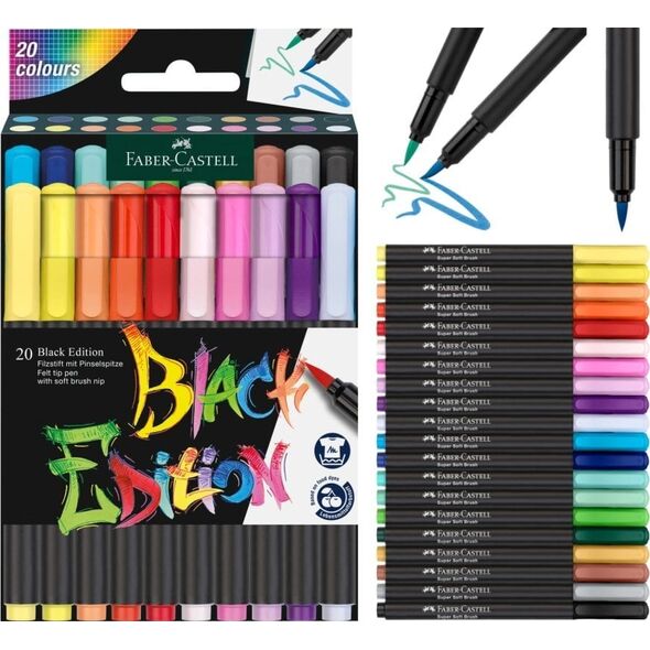 Pisaki p?dzelkowe Black Edition 20 kolor?w