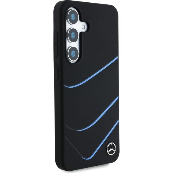 Etui Mercedes Silicone Contrasted Curves  MagSafe do Samsung Galaxy S25 czarny