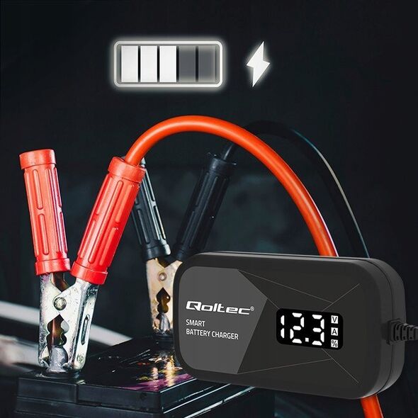 Inteligentna mikroprocesorowa ładowarka 12V | 2A | Prostownik z funkcjš regeneracji ogniw do akumulatora AGM GEL | LCD