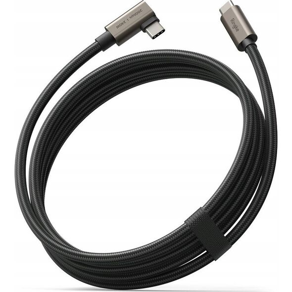 Kabel kątowy USB-C / USB-C Ringke USB 3.2 Gen 2x2 USB-C 90 Degree Cable PD 240W 200cm Black