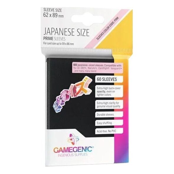 Gamegenic Gamegenic: Japanese Size Prime Sleeves (62x89 mm) 60 sztuk, Black