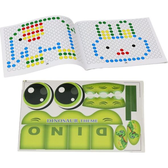 LeanToys Tablica Magnetyczna Edukacyjna Dinozaur Pad Układanka Zielona Koraliki