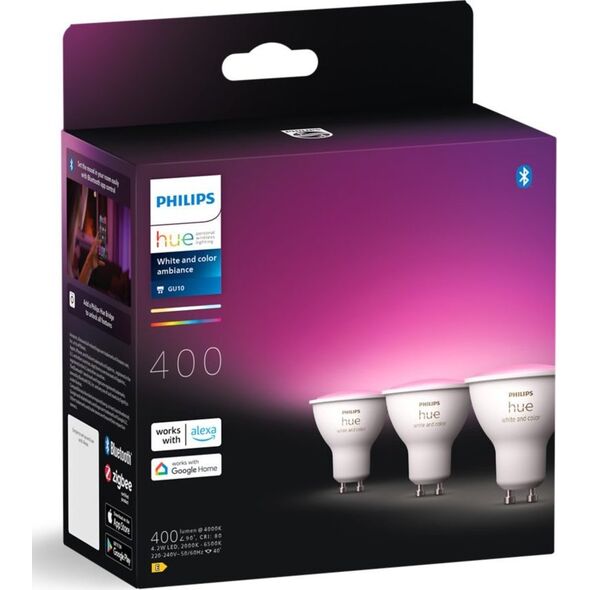 Signify Philips Hue White & Col. Amb. GU10 Dreierpack 3x350lm