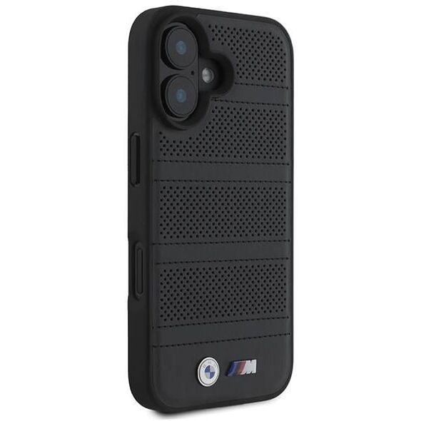 Original Case IPHONE 16 BMW Hardcase M Perforated & Stitched Line MagSafe (BMHMP16S23PUSPK) black