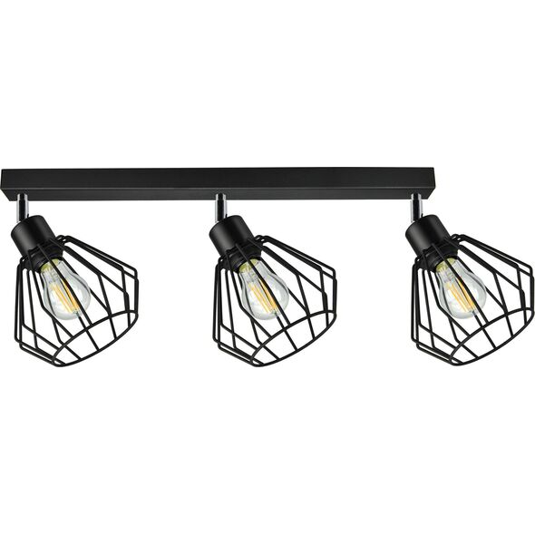 Lampa sufitowa Orno WAYA oprawa ścienno-sufitowa, moc max. 3x60W, E27, czarna, listwa