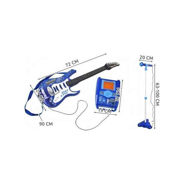 Kruzzel Gitara elektryczna+ mikrofon+wzmacniacz nieb 22409